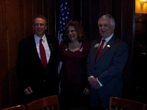 First Vice President Don Bickowski, President Linda Van de Riet, and Missouri Federation President Bill McCoy share a moment at a recent State meeting.